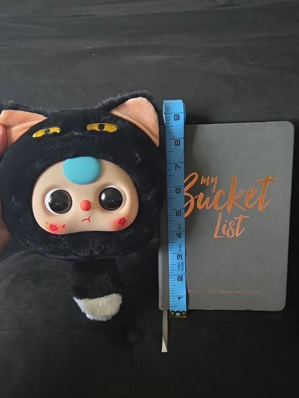Baby Three Fortune Little Black Cat Zipper Bag